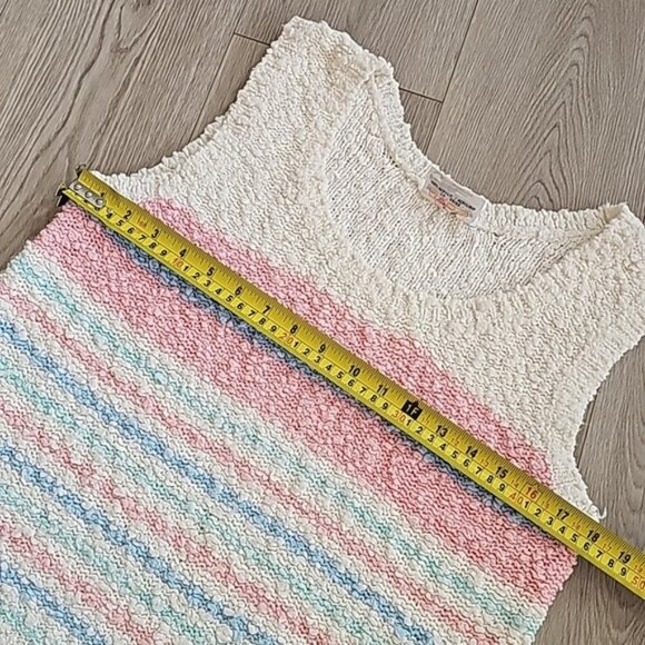 Vintage Soft Girl Pastels Eclectic Grandpa Knubby Pastel Sleeveless Top - Picture 9 of 11